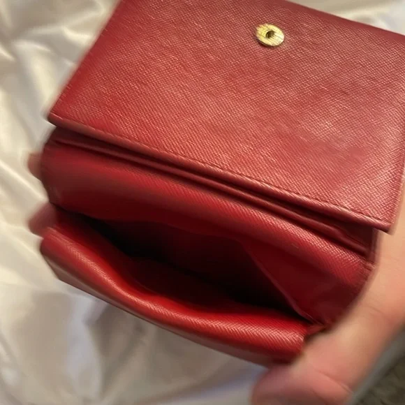 Prada Small Tri-Fold Wallet in Peonia Red - Picture 7 of 10